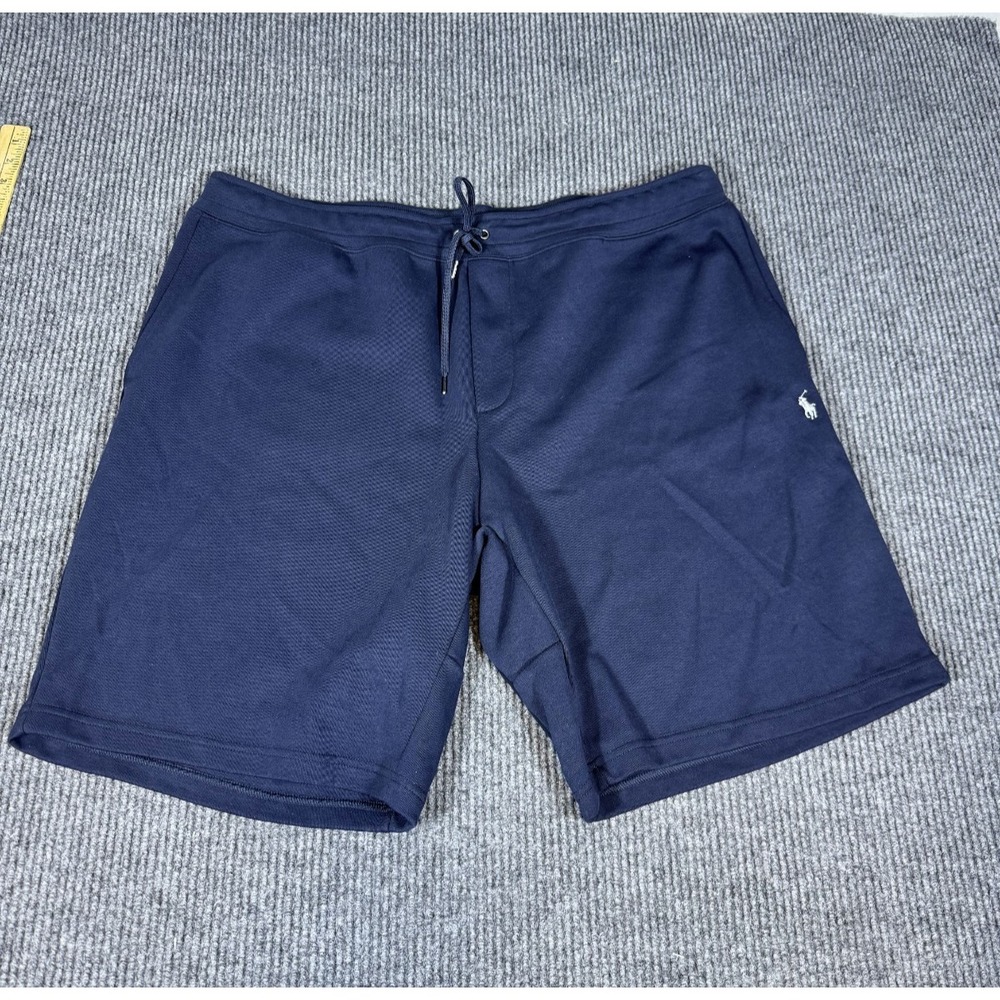 Polo Ralph Lauren Double Knit Sweat Shorts Size 2XB 2XL Big Navy Blue White Pony
